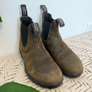 Dark Olive Suede Blundstone 1615 Chelsea boots